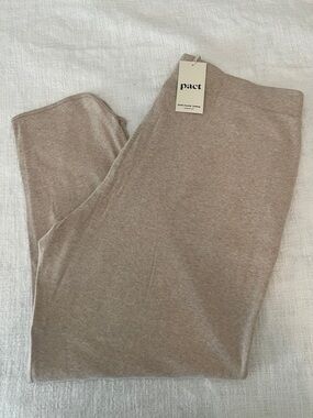 Pact Women’s Organic Cotton Airplane Lounge Pants Size XXL - Cream/Beige NWT